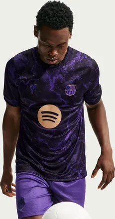 Nike Mens Nike FC Barcelona Away Kobe Dri-FIT Soccer Pre-Match Top in Purple | IQ1292-505