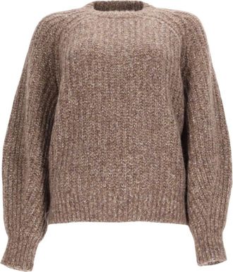 Brunello Cucinelli Beige Knitted Round Neck Sweater