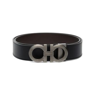 Ferragamo Belts, male, Black, Size: 115 CM Gancini Reversible Leather Belt