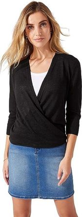Tommy Bahama Addison Linen Rayon Cardigan Womens Clothing Black : LG (US 12-14), Linen/Viscose