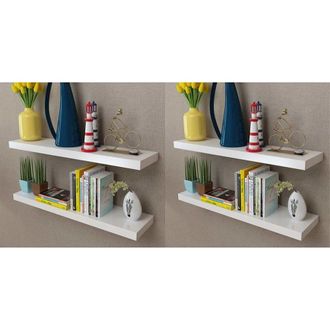 vidaXL Wall Shelves 4 pcs White 31.5, 275998