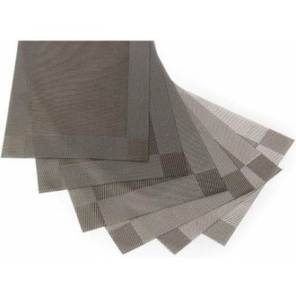 OEM (gris, 30 X 45 Cm) Juego De 6 Manteles Individuales De Pvc Lavables, Antideslizantes Y Ecol&oacute;gicos - Manteles De Cocina -crezuo