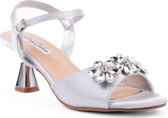 Lady Couture Liz Floral Crystal Sandal in Silver at Nordstrom Rack, Size 14