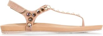 Pedro Garcia crystal-embellished sandals - women - Rhinestone/Suede/Suede/Calf Leather - 38 - Brown