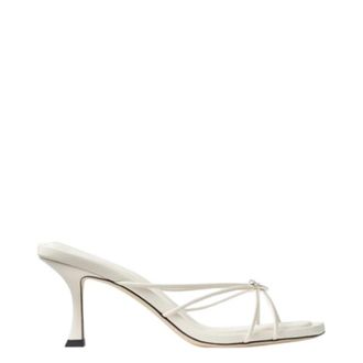 Jimmy Choo London Womens Indiya 70mm Latte Mule Sandals, Brand Size 34.5 ( US Size 4.5 )
