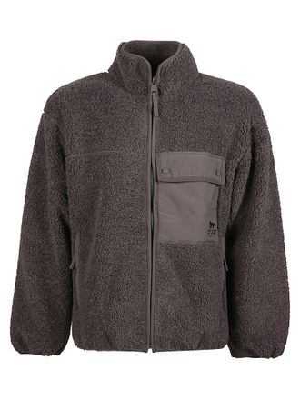 Maison Kitsun&eacute; Textured Full Zip Elbow Patch Jacket