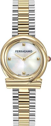 Ferragamo Gancini Twisted Two-Tone Bracelet Watch, 28mm in Two Tone at Nordstrom