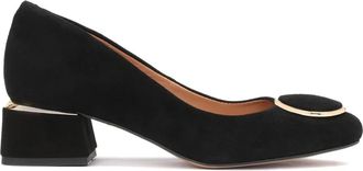 Kazar Zwarte Su&egrave;de Modieuze Hak Pumps. Dit product valt klein uit. - Dames - Pumps - Zwart - 35 EU - Su&egrave;de - Schoenen