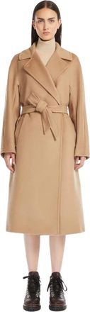 Max Mara Resina Coat - Dames - Jas met riem - Bruin - M - Wol - Jassen