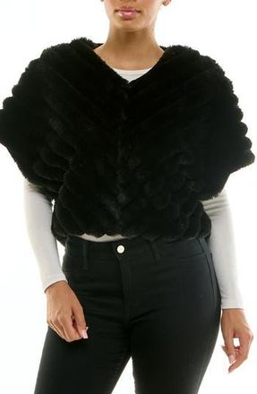 Nina Leonard Faux Fur Capelet in Black at Nordstrom Rack, Size X-Large