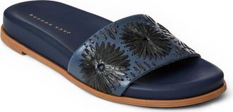 Jack Rogers Somerset Embroidered Slide Sandal in Midnite/Black at Nordstrom, Size 9.5