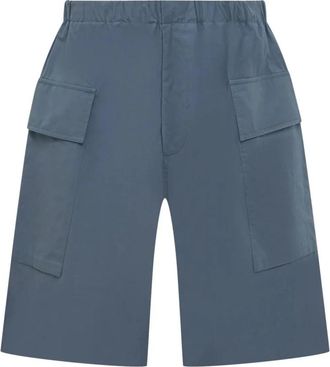 Jil Sander Relaxed Fit Cotton Cargo Shorts - Heren - Korte Broeken - Blauw - M - Katoen - Korte Broeken