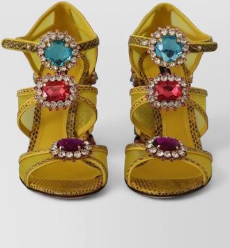 Dolce & Gabbana leather crystal-embellished sandals