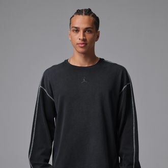 Nike Jordan Mens Jordan Flight Heavyweight Long-Sleeve Top in Black | IF1829-010