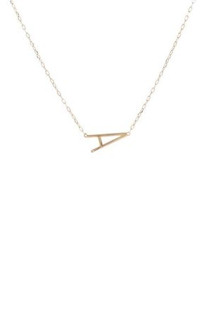 Alex and Ani Gold Elongated Initial Pendant Necklace in Gold - A at Nordstrom