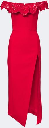 DAVID KOMA Off-shoulder wool-blend bustier dress