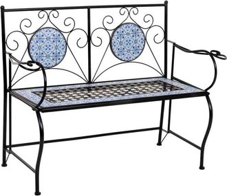 Wanderlust Deco Wanderlust Deco - Banco de mosaico y forja negro 110x50x88h cm