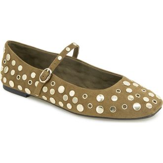 Kenneth Cole Jasper Stud Mary Jane Flat in Loden at Nordstrom Rack, Size 5.5