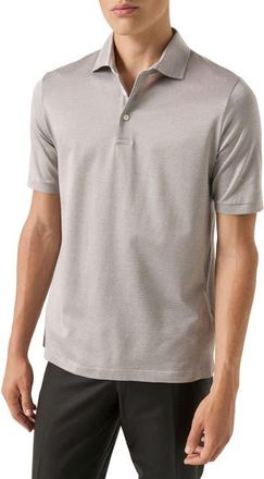 Eton Filo Di Scozia Jacquard Polo in Light Beige at Nordstrom, Size Xx-Large
