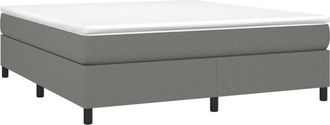 vidaXL Cama Box Spring Con Colch&oacute;n Tela Gris Oscuro 160x200 Cm Vidaxl
