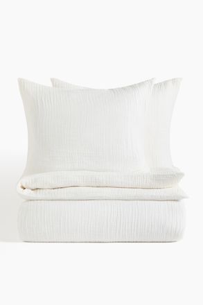 H&M Musselinbettw&auml;sche f&uuml;r Doppel-/Kingsize-Betten - White