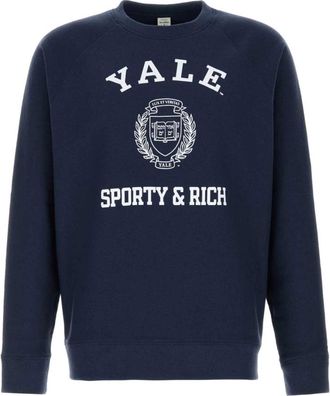 Sporty & Rich Sweatshirt met grafische print - Heren - Sweatshirts - Blauw - XL - Katoen - Hoodies & sweatvesten