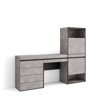 Skraut Home Skraut Home - Zapatero, Armario Zapatos Botas, 187x145x35 Cm, Dormitorio, Habitaci&oacute;n, C&oacute;moda, Cajonera, Tocador, Estilo Moderno, Gris Cemento