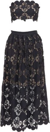 Oscar De La Renta Oscar De La Renta Gardenia Guipure dress set