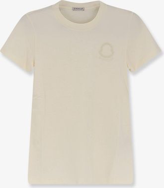 Moncler Cotton T-shirt with flocked logo on the front - MONCLER - gender_Woman