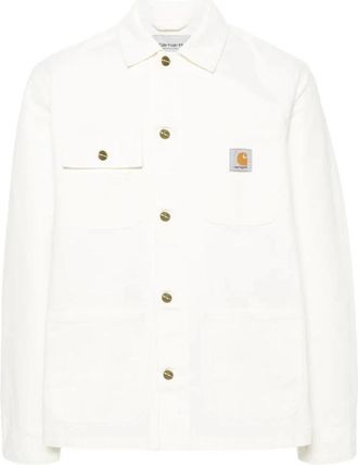 Carhartt Work in Progress Michigan Coat - Heren - Zomerjassen - Wit - S - Katoen - Jassen