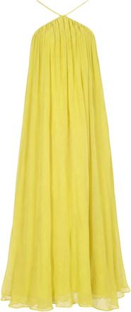 Staud Flowing Maxi Dress With Gathered Neckline And Spaghetti Straps