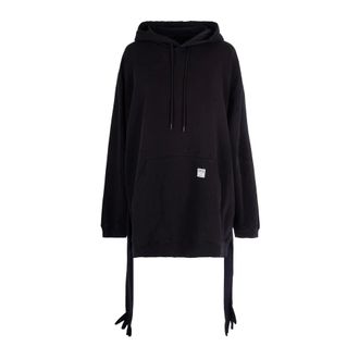 Maison Margiela Hoodies, female, Black, Size: M Mini Dress con cappuccio e guanti