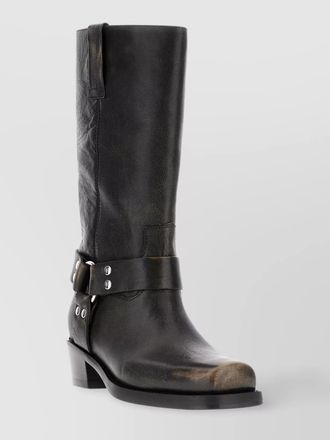 PARIS TEXAS chunky heel leather roxy boots