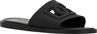 Dolce & Gabbana Mens Sandals Slip-On Rubber Logo Black Thermoplastic Polyurethane