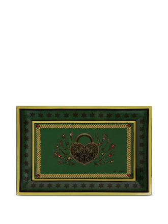 Etro Home rectangular-shape ceramic tray (29.5cm x 20cm) - Green