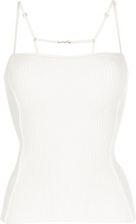 Jacquemus Sierra ribbed-knit top - women - Polyester/Viscose/Elastane - 40 - White