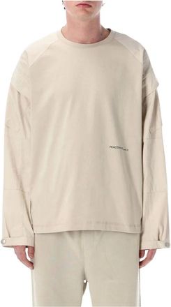 OAMC Oamc, Tops, Heren, Beige, L, Top met lange mouwen en ronde hals met mouwdetail