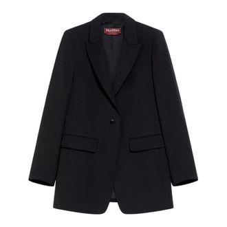 Max Mara Wool Blazer - female - Max Mara - Blazers - Black - XL - Jackets
