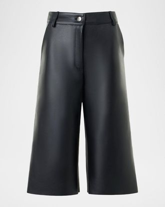 Akris Finny Leather Bermuda Shorts