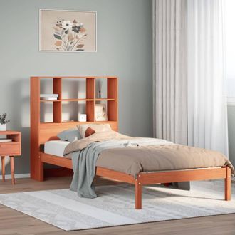 Berkfield Home Bookcase Bed without Mattress Wax Brown 100x200 cm Solid Wood Pine