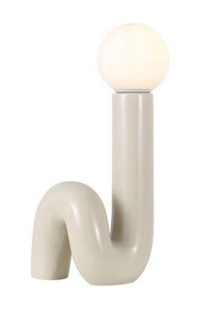 Jonathan Y Designs Katya 18 Scandinavian Minimalist Ceramic Spiral Tube LED Table Lamp in Light Gray at Nordstrom