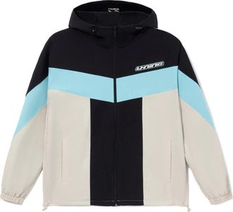 Li-Ning Logo Color Block Full Zip Hooded Jacket Black Oatmeal AFDS033-5