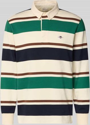 GANT Sweatshirt mit Polokragen und Label-Stitching in Offwhite, Gr&ouml;&szlig;e XXXL