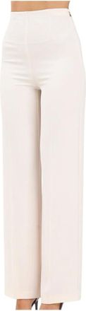 Patrizia Pepe Broeken, Dames, Beige, L, Polyester, Wijde broek