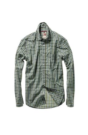 Relwen Mens Broadcloth Madras In Green/light Blue Multi