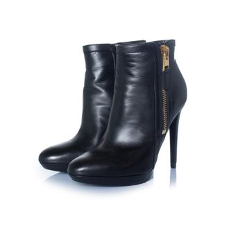 Tom Ford black leather platform ankle boots
