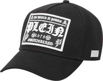 Philipp Plein Baseball Cap Gothic - Heren - Petten - Zwart - ONE Size - Katoen - Accessoires
