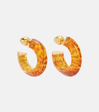 Alaia Ala&iuml;a Edge leopard-print hoop earrings