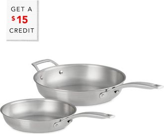 LE CREUSET Essential Stainless Steel 2Pc Frying Pan Set With $15 Credit