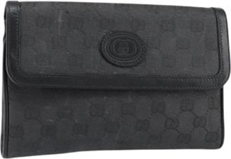 Gucci Pre-owned Canvas Clutch - Dames - Vintage Clutch - Zwart - ONE Size - Vintage